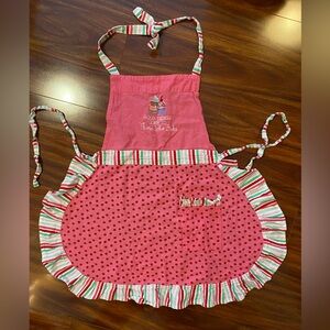 St. Nicholas Square Cotton Pink and Green Baking Apron